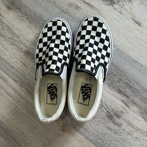 Vans checkered black and white slip on shoes